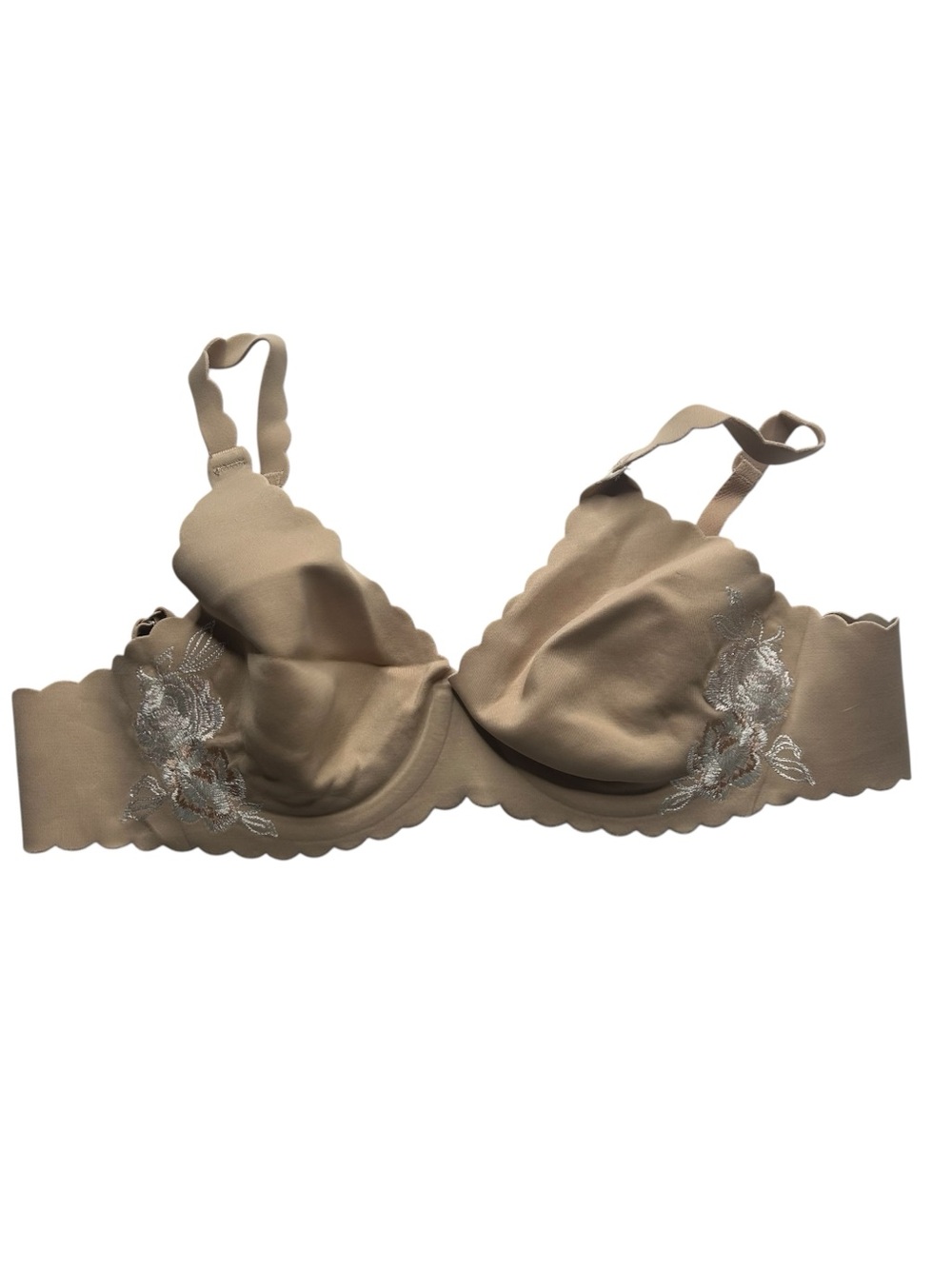 Victoria’s Secret  Nude Scallop-Edge liked full coverage Bra Floral Embroidery